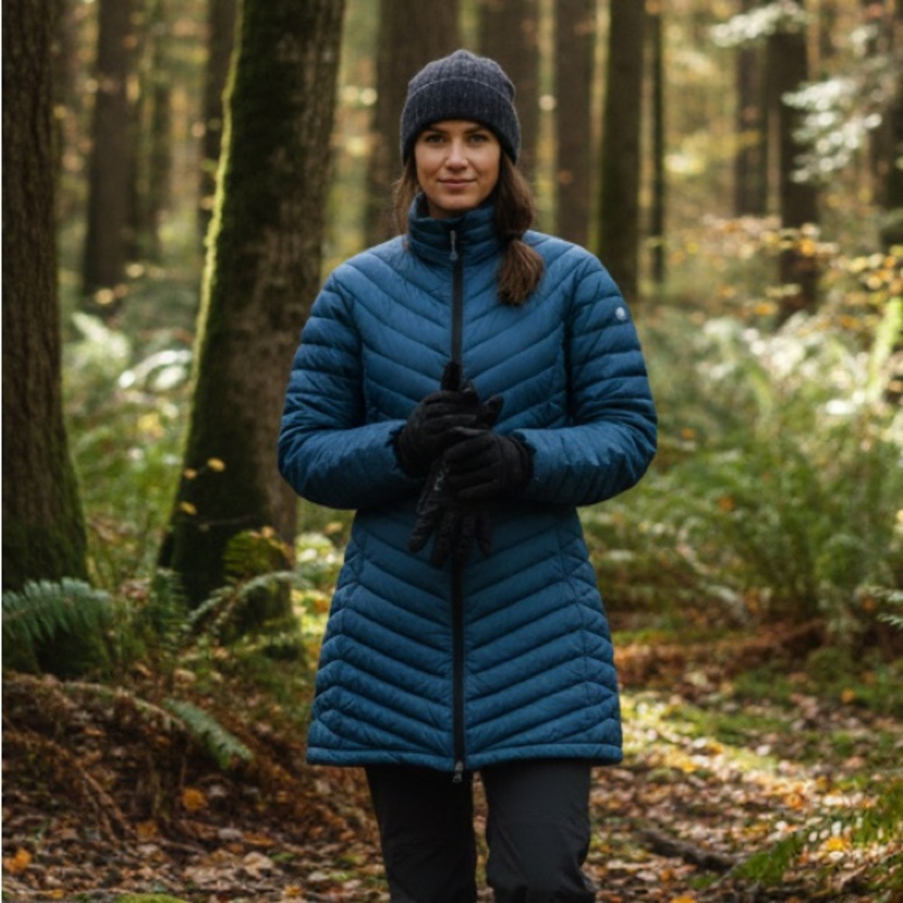 Mountain Hardwear Citilicious‎ Down Parka Puffer Coat Prussian Blue Mid Length